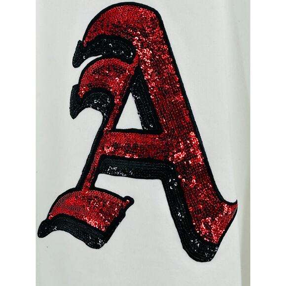 Alabama Crimson Tide Sequin A Sweatshirt Gildan White XL Long‎ Sleeve Women’s - Picture 7 of 7